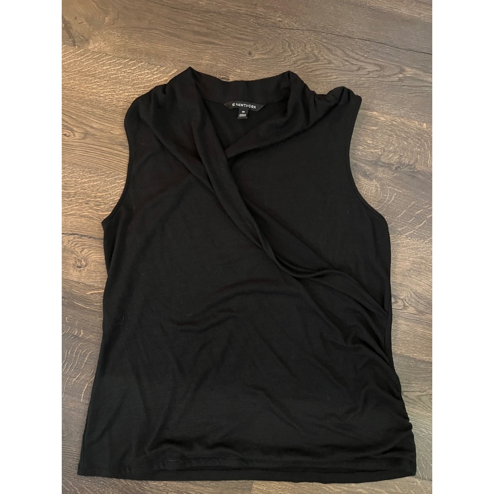 41 Hawthorn Sleeveless Drape Neck Tank Top Casual Blouse‎ Black Size XXL